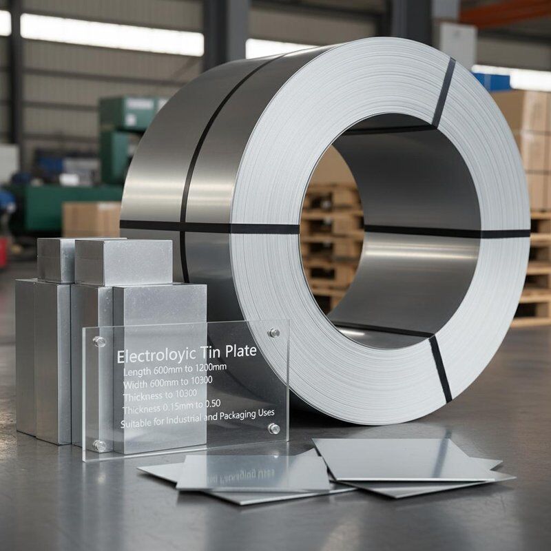 Features 600 to 1030mm Electrolytic Tin Plate Length 600mm to 1200mm Thickness 0.15mm to 0.50mm Suitable for Industrial and Packaging Uses